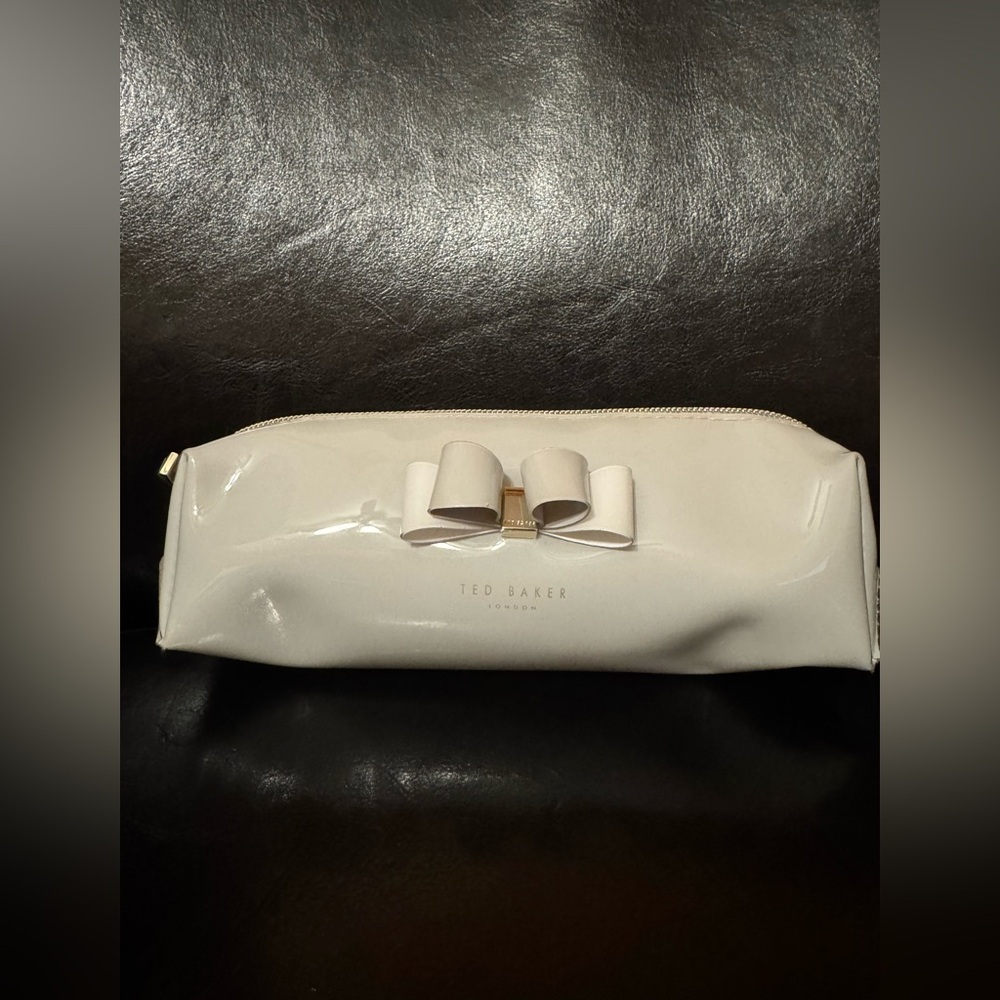 Ted Baker Holley Gray cosmetic bag with bow